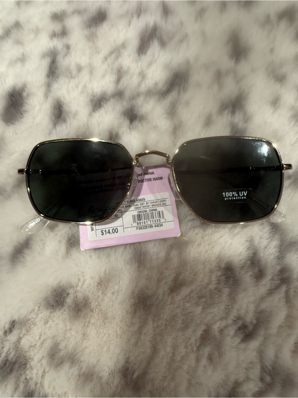 Men's Gold Frame Sunglasses with Black Lenses